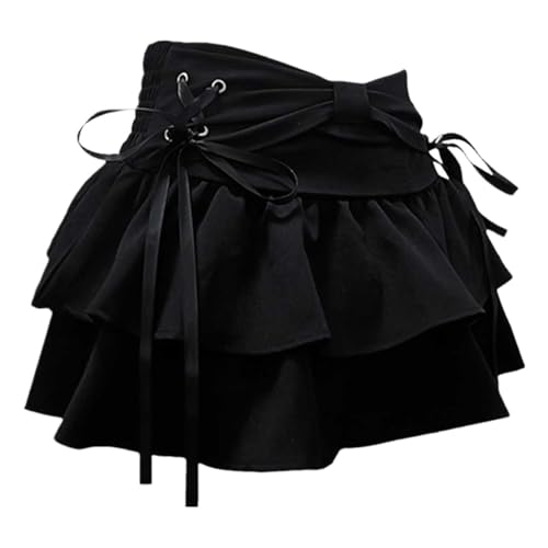 Amazon.com: Women's Bow Low Waist Retro Pleated Skirt with